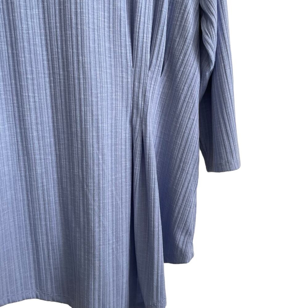 Chicos Top Women‎ L Purple Crew Neck 3/4 Sleeve Textured Fabric Stretch Workwear - Picture 5 of 10